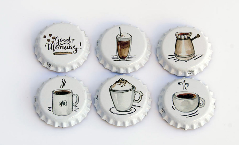 Kawa we wnętrzach &ndash; magnesy na lod&oacute;wkę