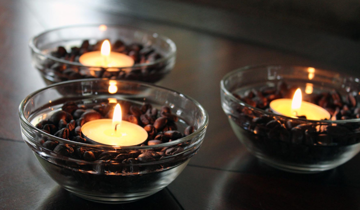 Kawa we wnętrzach – nastrojowo… świece i świeczniki