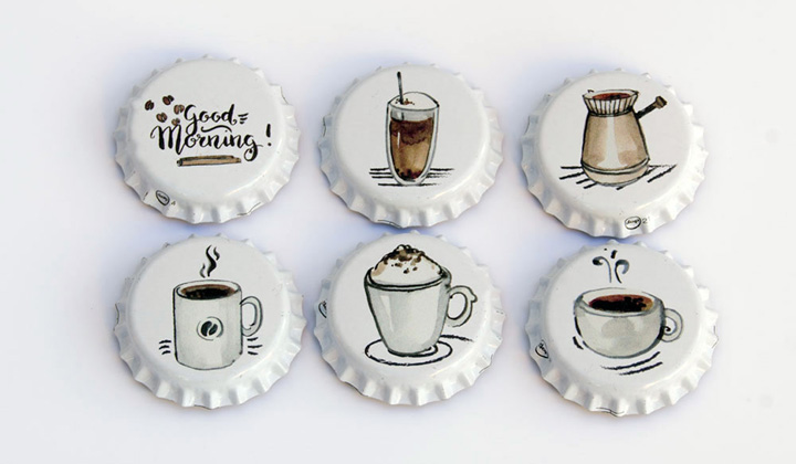 Kawa we wnętrzach – naklejki i magnesy na lodówkę