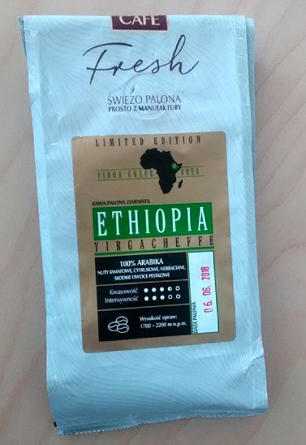 Opakowanie kawy Ethiopia Yirgacheffe z MKCafe Fresh